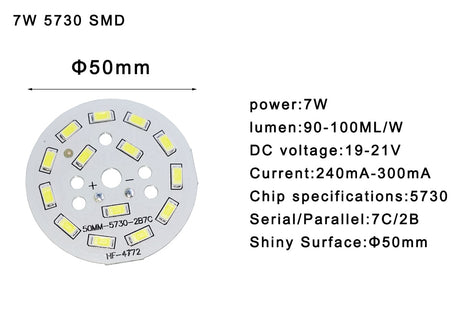 10pcs/lot 3W 7W 12W 18W 24W 36W 5730 Brightness SMD lamp Bead Board Led Lamp Panel For Ceiling PCB With LED downlight
