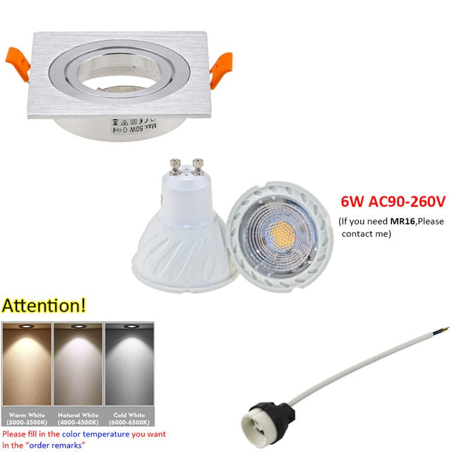 Hot Sale Square 2020 Aluminum LED Downlight Light Holder GU10 Fitting Fixture Frame Spot Light Bracket For MR16