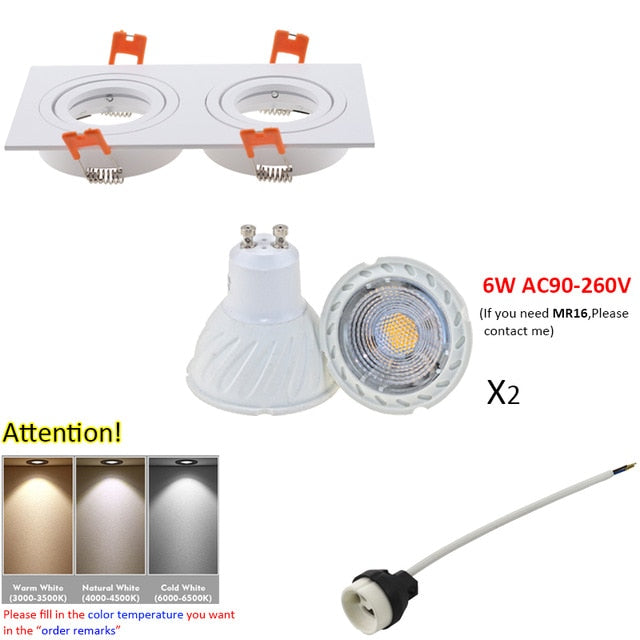 Hot Sale Square 2020 Aluminum LED Downlight Light Holder GU10 Fitting Fixture Frame Spot Light Bracket For MR16