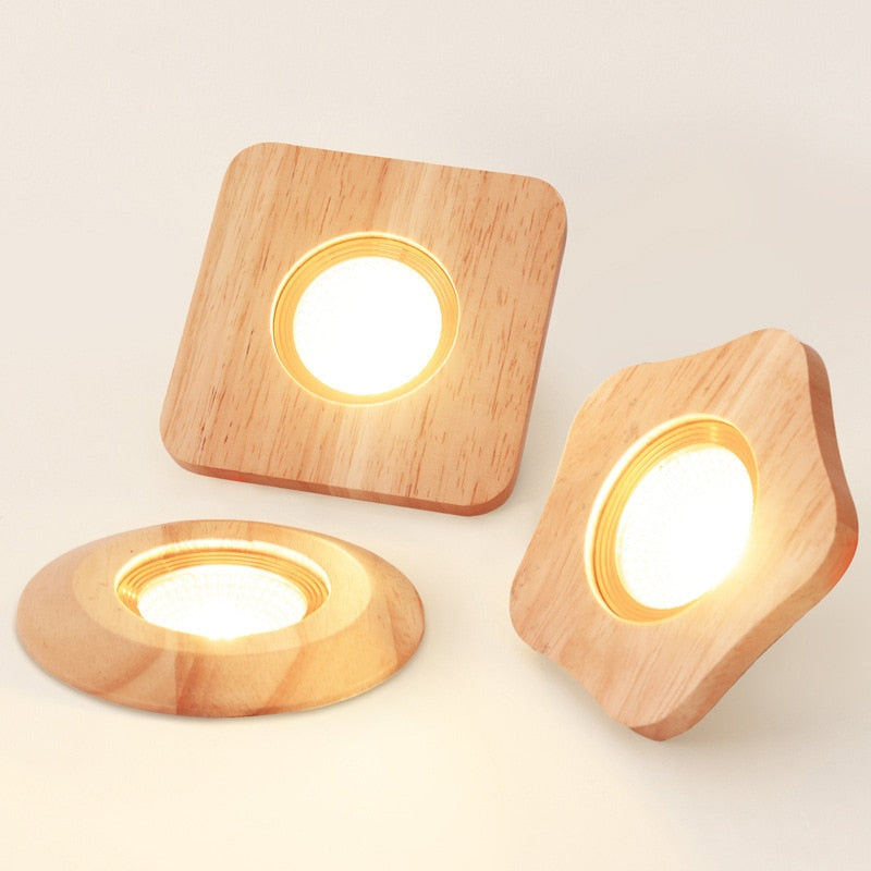 LED Cob 5W/7W Wooden Downlight Nordic Modern Indoor Lamp Aisle Living Room Bedroom Hotel Corridor Ceiling Lamp AC85-265V