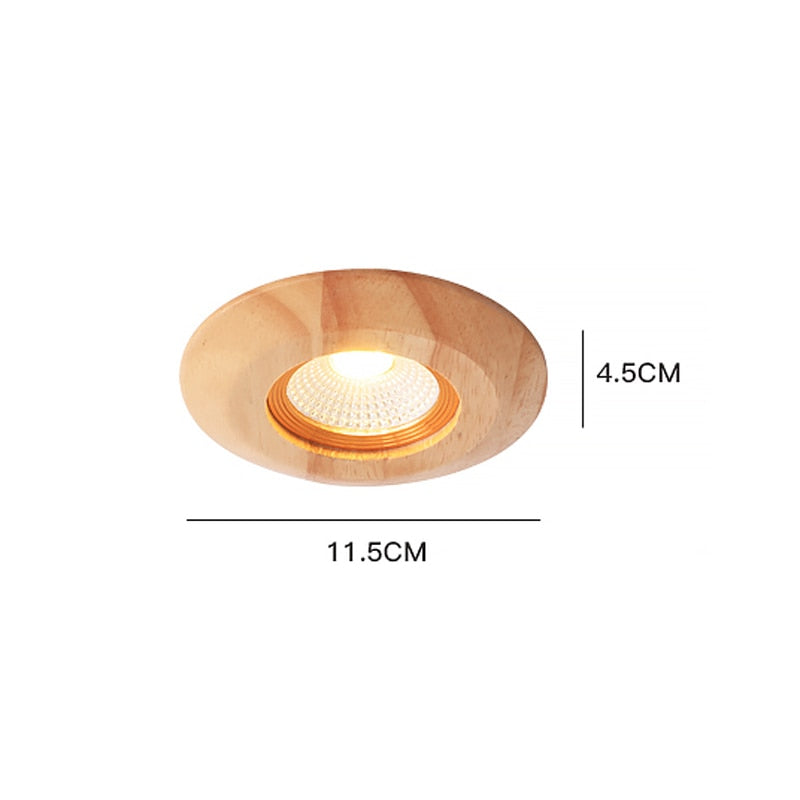 LED Cob 5W/7W Wooden Downlight Nordic Modern Indoor Lamp Aisle Living Room Bedroom Hotel Corridor Ceiling Lamp AC85-265V