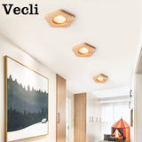 LED Cob 5W/7W Wooden Downlight Nordic Modern Indoor Lamp Aisle Living Room Bedroom Hotel Corridor Ceiling Lamp AC85-265V