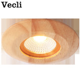 LED Cob 5W/7W Wooden Downlight Nordic Modern Indoor Lamp Aisle Living Room Bedroom Hotel Corridor Ceiling Lamp AC85-265V