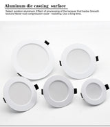 LED Downlight 18W 15W 12W 9W 7W Silver White Shell AC220V 230V spot led Lamp Waterproof downlight Round Recessed Spot Light