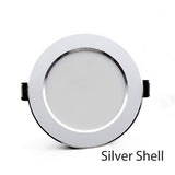 LED Downlight 18W 15W 12W 9W 7W Silver White Shell AC220V 230V spot led Lamp Waterproof downlight Round Recessed Spot Light