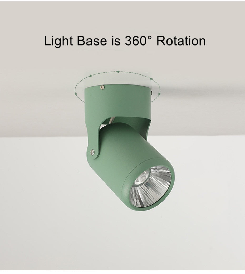 COB LED Downlight Surface Mounted Led Ceiling Lamp Colorful Led Spot 7W 10W 15W 20W Adjustable 180 Degree Rotation Indoor Lights