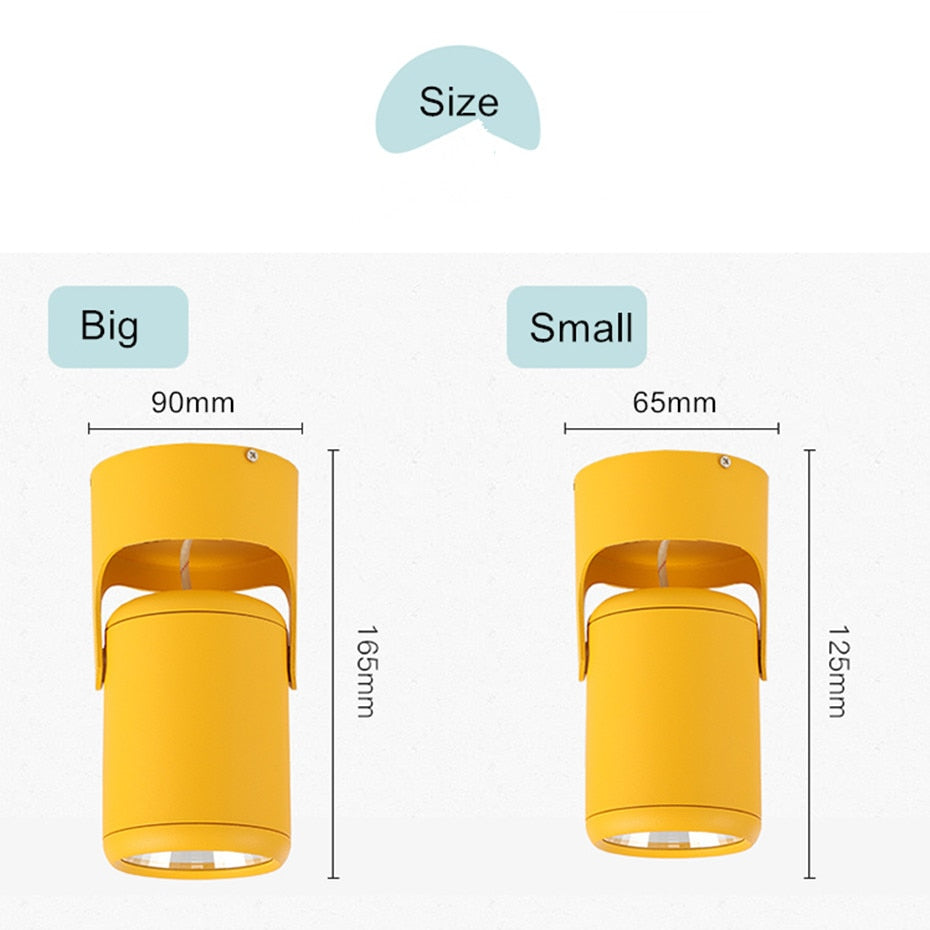 COB LED Downlight Surface Mounted Led Ceiling Lamp Colorful Led Spot 7W 10W 15W 20W Adjustable 180 Degree Rotation Indoor Lights