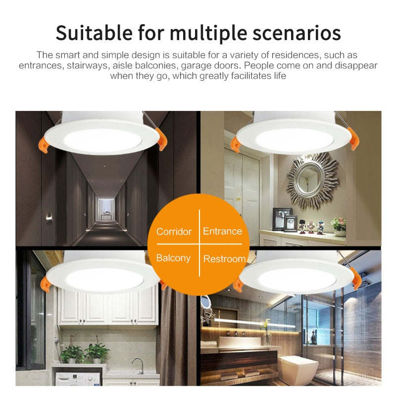 PIR Motion Sensor Spot LED Downlight Lamparas 3W 5W 7W 9W Smart Home LED Spot Light For Entrance Corridor Hallway Stair Depot
