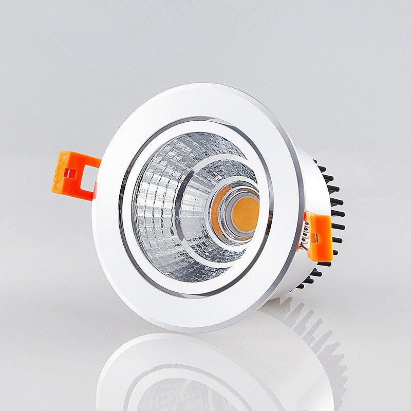 Dimmable LED COB Spotlight Ceiling lamp AC85-265V 3W 5W 7W 9W 12W 15W Aluminum recessed downlights round led panel light