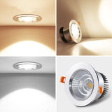 Dimmable LED COB Spotlight Ceiling lamp AC85-265V 3W 5W 7W 9W 12W 15W Aluminum recessed downlights round led panel light