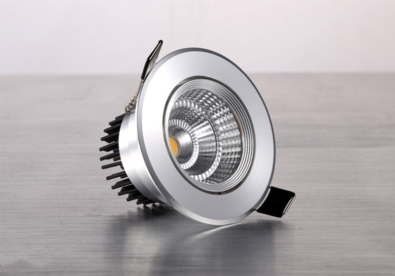 Dimmable LED COB Spotlight Ceiling lamp AC85-265V 3W 5W 7W 9W 12W 15W Aluminum recessed downlights round led panel light