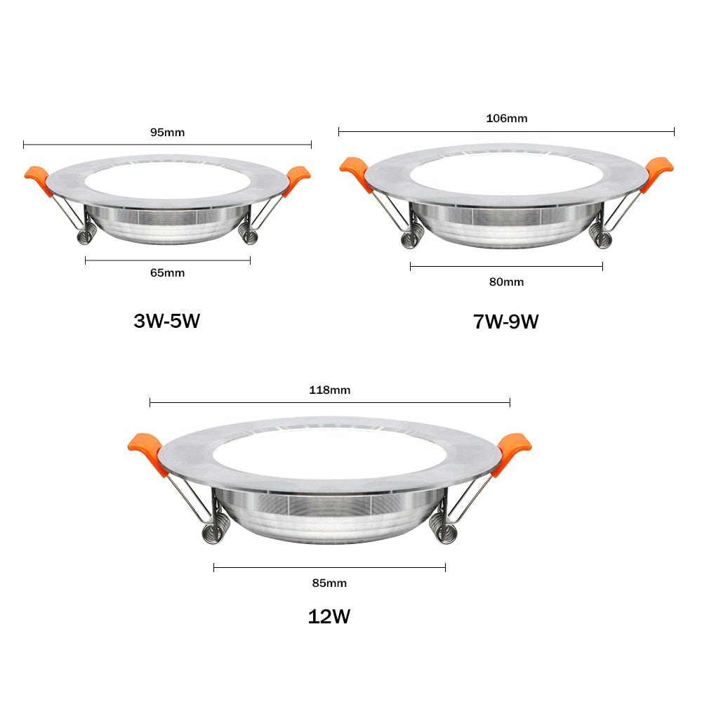 LED Downlight 5W 7W 10W 12W ceiling recessed downlights 220V Round led panel light Bedroom Kitchen Indoor LED Spot Lighting