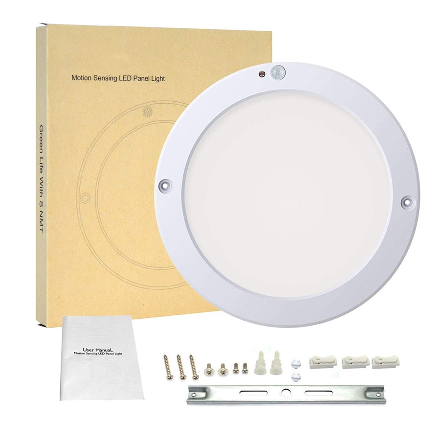 LED 15W/18W Round Panel Light Ceiling Lights Led Motion Sensor Downlight Human Body Infrared Detector Flush Mount Light
