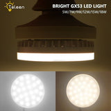Bright GX53 Light Bulb 5W 7W 9W 12W 15W 18W LED Downlight Led Lamp GX53 smd2835 GX 53 Base LED LAMP AC85-265V warm white light