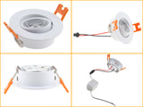 Ultra Bright Round AC110V 220V Dimmable 1W 3W LED Spotlight Lighting Recessed Mini Led Ceiling Downlights Lighting Bulb For Room