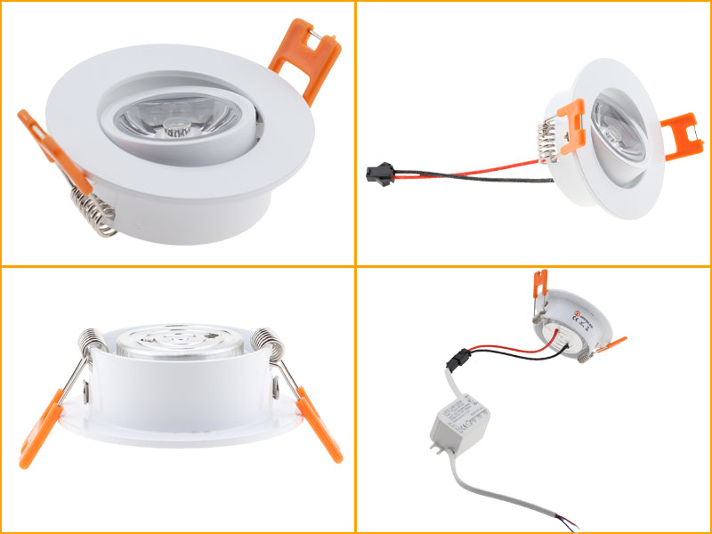 Ultra Bright Round AC110V 220V Dimmable 1W 3W LED Spotlight Lighting Recessed Mini Led Ceiling Downlights Lighting Bulb For Room