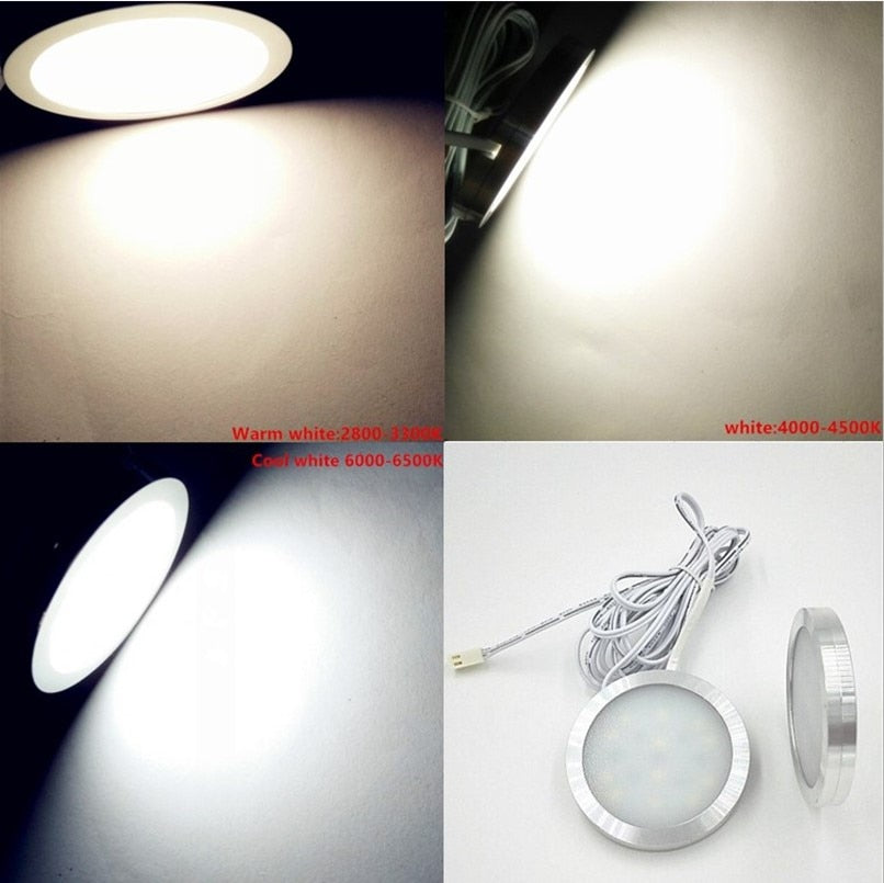 Under Cabinet Light 3/4/6/8PCs/set 12V Wireless Downlight Spotlights Kitchen Cabinets Cupboard Light Stair Lights LED Lighting