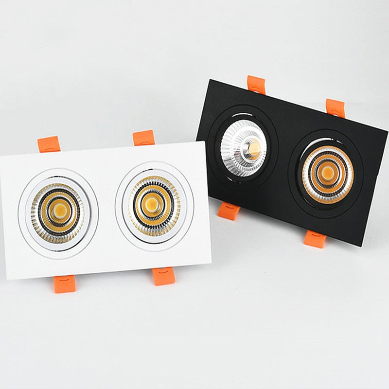 Square Dimmable Recessed COB LED Downlights 7W 9W 12W 18W LED Ceiling Spot Lights AC85-265V LED Ceiling Lamps Indoor Lighting