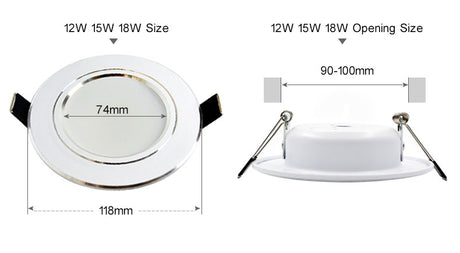 4Pcs Bright LED Downlight 5w 9w 15w Silver Border  Round Ceiling Recessed Spot Light 110V 220V 230v Down Light Cold Warm White
