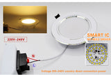 4Pcs Bright LED Downlight 5w 9w 15w Silver Border  Round Ceiling Recessed Spot Light 110V 220V 230v Down Light Cold Warm White
