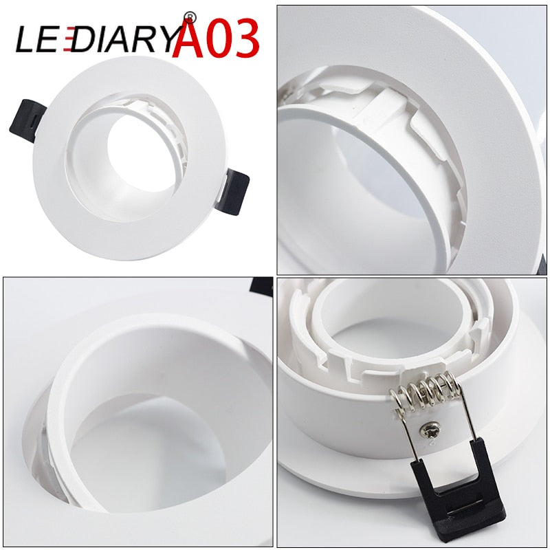 LEDIARY MR16 GU10 Downlight Frame Frosted Plastic White Recessed Ceiling Light Fitting 75mm Cut Hole Anti-glare Design