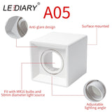 LEDIARY MR16 GU10 Downlight Frame Frosted Plastic White Recessed Ceiling Light Fitting 75mm Cut Hole Anti-glare Design