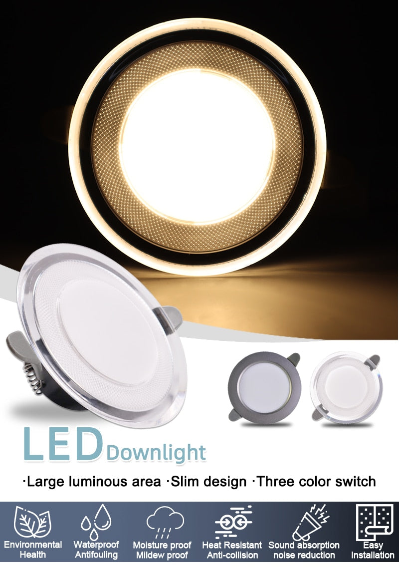 Led Downlight 10pcs 3W 5W AC220V-240V new six color led recessed downlight Kitchen living room led light spot Indoor round light