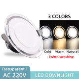 Led Downlight 10pcs 3W 5W AC220V-240V new six color led recessed downlight Kitchen living room led light spot Indoor round light
