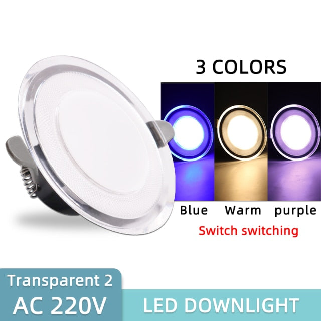 Led Downlight 10pcs 3W 5W AC220V-240V new six color led recessed downlight Kitchen living room led light spot Indoor round light