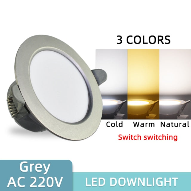 Led Downlight 10pcs 3W 5W AC220V-240V new six color led recessed downlight Kitchen living room led light spot Indoor round light