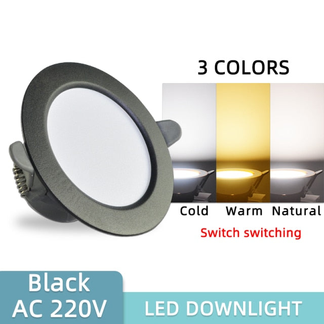 Led Downlight 10pcs 3W 5W AC220V-240V new six color led recessed downlight Kitchen living room led light spot Indoor round light