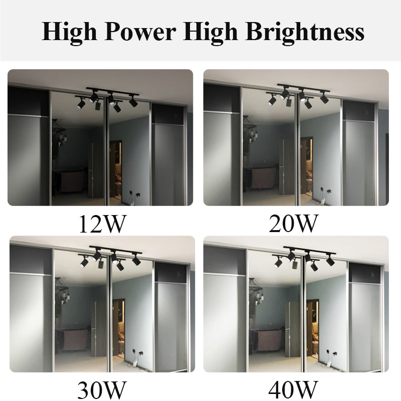 LED Ceiling Spots 5W 10W 12W 20W 30W 40W 220V Spot Light Ceiling Spotlights Foldable Track Light Spotlight Indoor