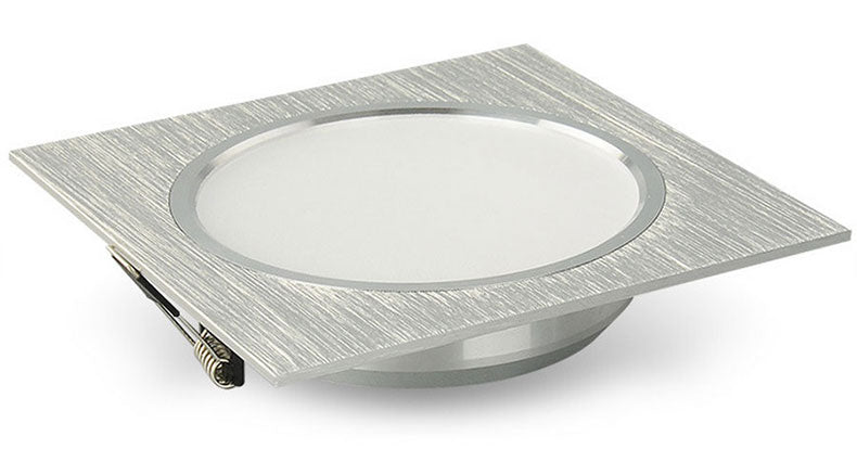 LED Downlights Square Brush silver 3W 6W 9W 12W AC220V 230V LED Ceiling Lamp Down Light for Kitchen/Home/Office Indoor Lighting