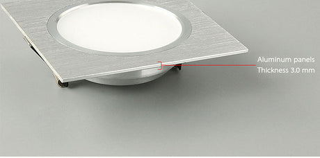 LED Downlights Square Brush silver 3W 6W 9W 12W AC220V 230V LED Ceiling Lamp Down Light for Kitchen/Home/Office Indoor Lighting