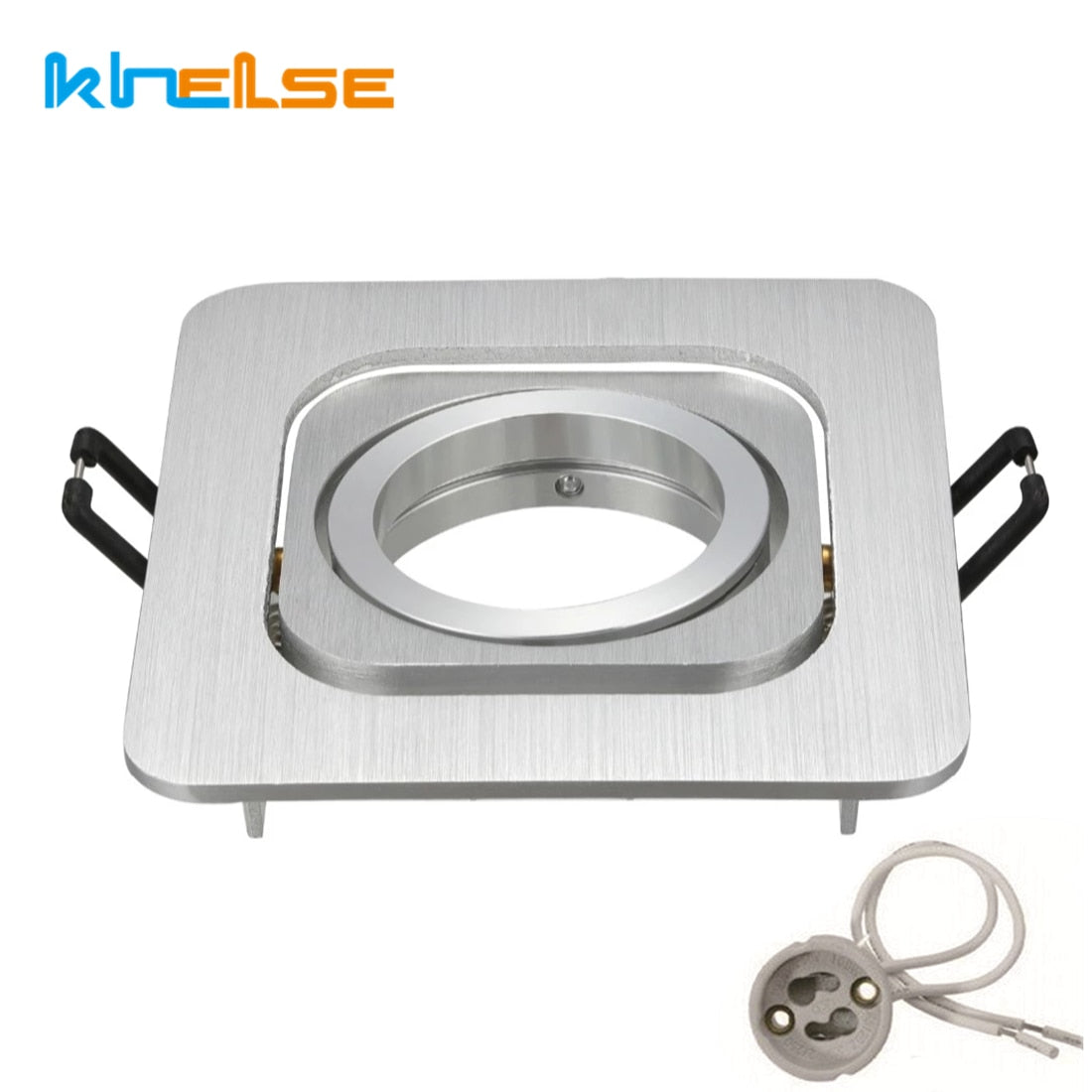 Square Embedded Led Ceiling Downlight Mount Frame Trim Ring GU10 MR16 Halogen Bulb Fitting Holder Socket Spot Lighting Fixtures