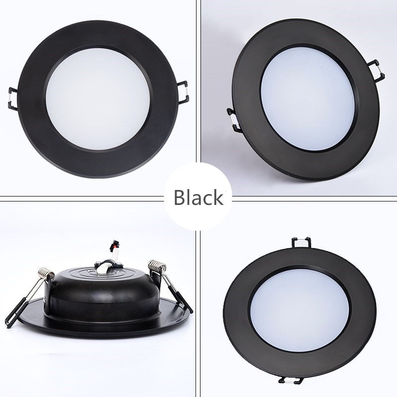 LED Black Downlight rgb 5w 7w 9w 12w 15w Recessed Lamp 220v LED Panel Light Bulb Bedroom Kitchen Bathroom Waterproof Lighting