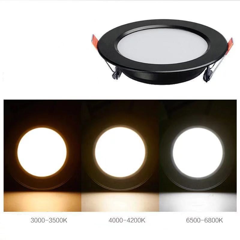 LED Black Downlight rgb 5w 7w 9w 12w 15w Recessed Lamp 220v LED Panel Light Bulb Bedroom Kitchen Bathroom Waterproof Lighting