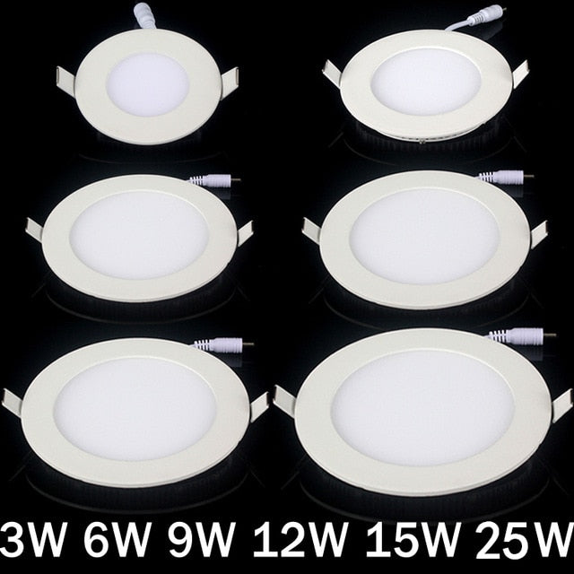 LED ceiling 3W 4W 6W 9W 12W 15W 25W Warm White/Natural White/Cold White recessed grid downlight square/round panel light + drive