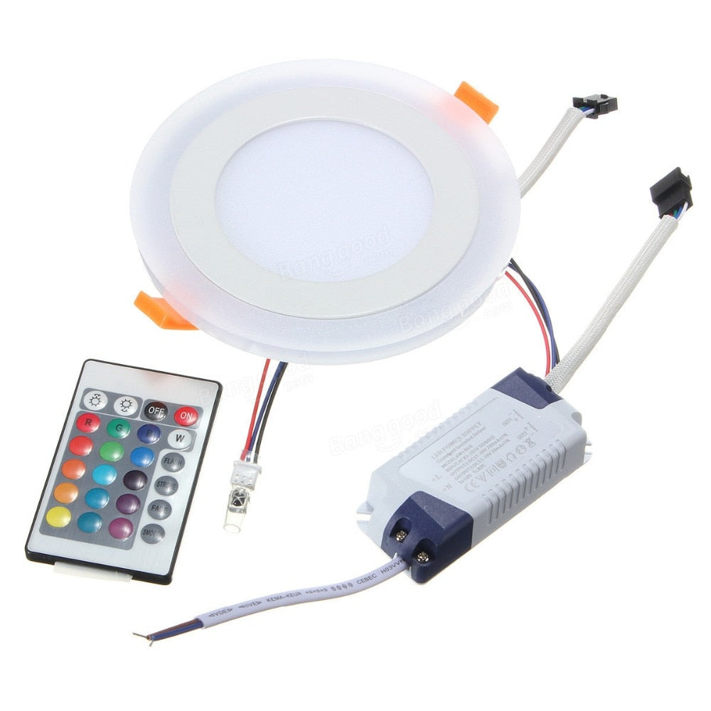 SEACAT New arrived 6W 9W 16W 24W Square RGB LED Panel Light With Remote Control Downlight Led ceiling down AC85-265V + Driver