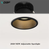 DBF No Flickering Angle Adjustable LED Ceiling Recessed Downlight 5W 7W 10W 12W 18W 20W LED Ceiling Spot Light Pic Background