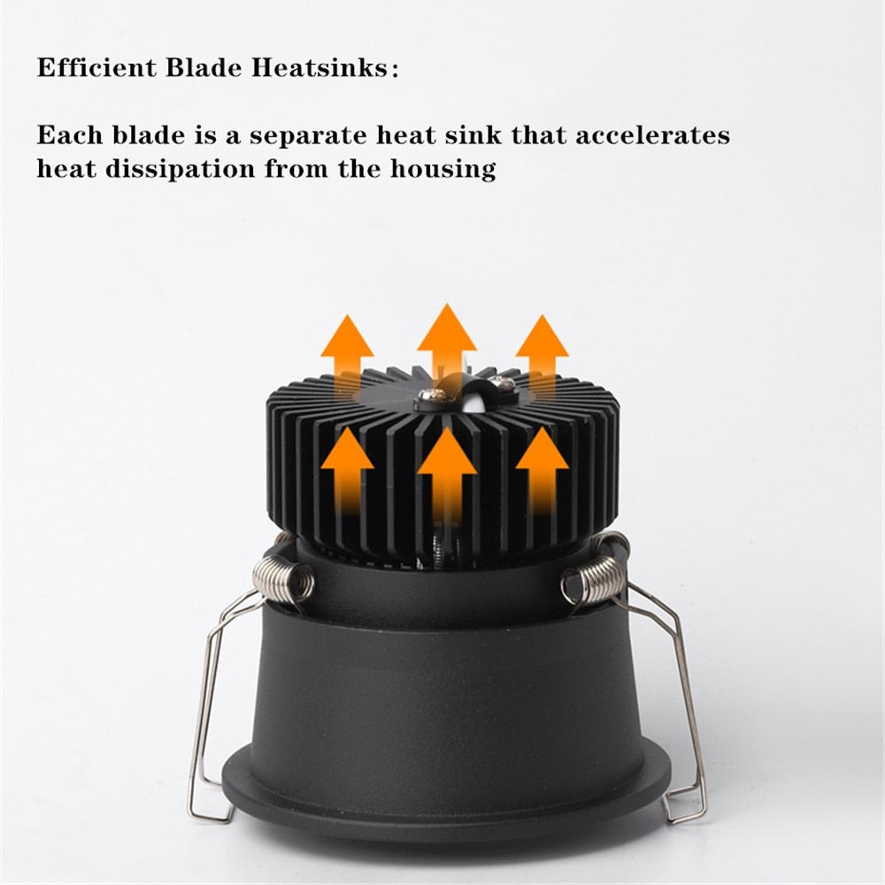 DBF No Flickering Angle Adjustable LED Ceiling Recessed Downlight 5W 7W 10W 12W 18W 20W LED Ceiling Spot Light Pic Background