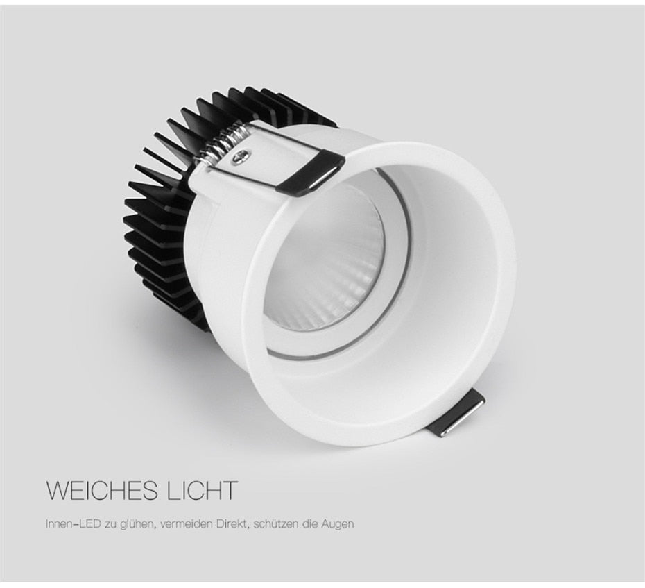 DBF No Flickering Angle Adjustable LED Ceiling Recessed Downlight 5W 7W 10W 12W 18W 20W LED Ceiling Spot Light Pic Background