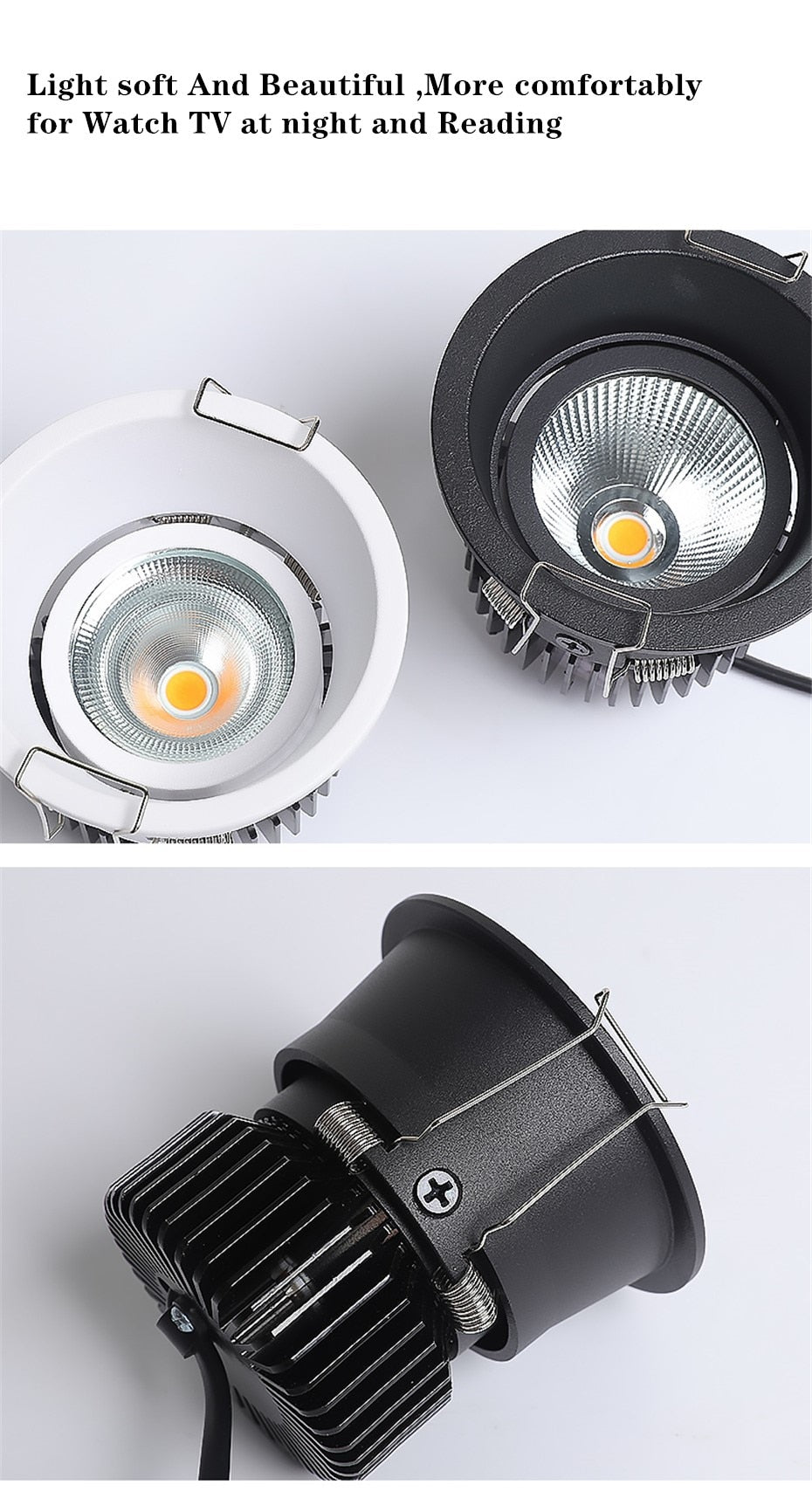 DBF No Flickering Angle Adjustable LED Ceiling Recessed Downlight 5W 7W 10W 12W 18W 20W LED Ceiling Spot Light Pic Background
