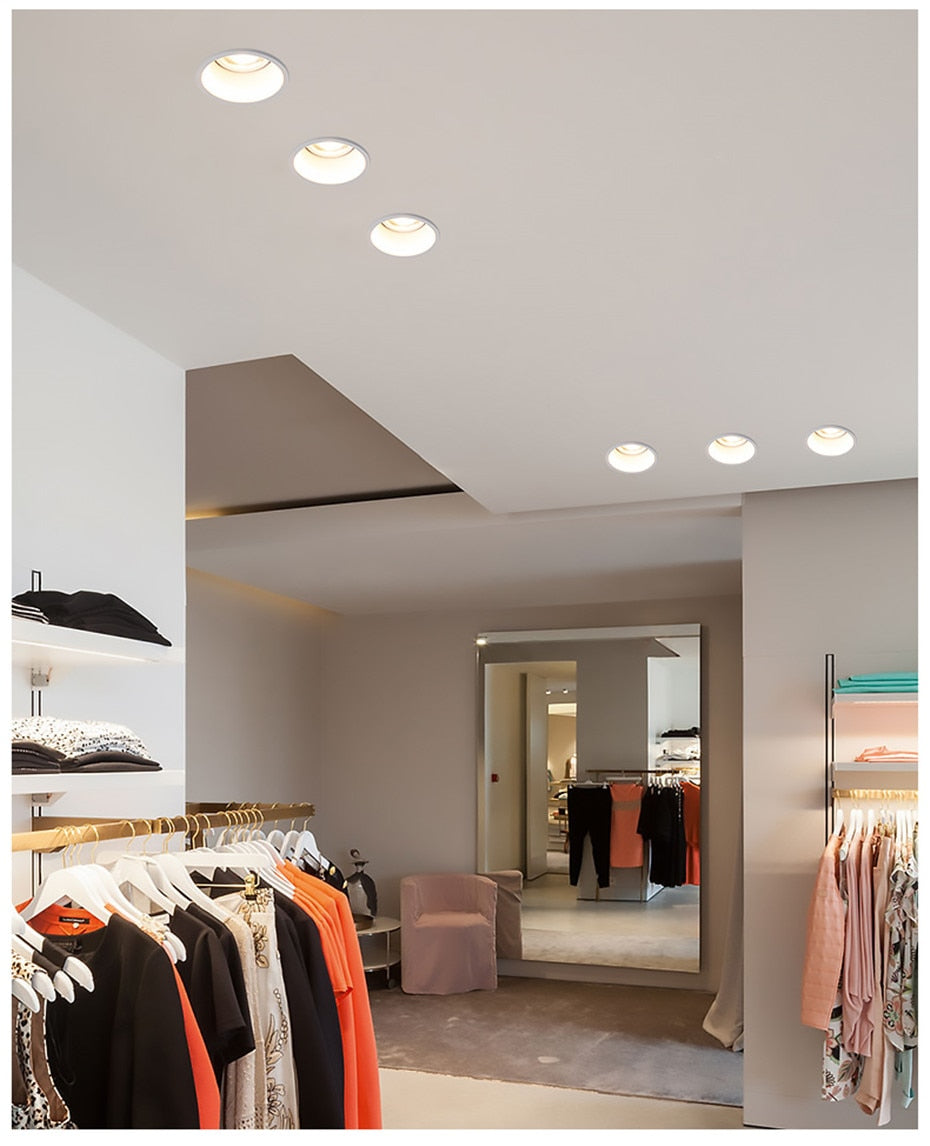 DBF No Flickering Angle Adjustable LED Ceiling Recessed Downlight 5W 7W 10W 12W 18W 20W LED Ceiling Spot Light Pic Background