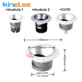 Round Recessed Ceiling Mount Downlight Frame Bracket LED MR16/GU10 Lamp Socket Holder Base Rimless Spot Lighting Fitting Fixture