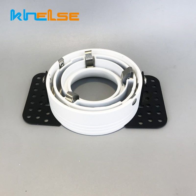 Round Recessed Ceiling Mount Downlight Frame Bracket LED MR16/GU10 Lamp Socket Holder Base Rimless Spot Lighting Fitting Fixture