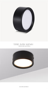 Surface Mounted LED Downlight 5W 7W 9W 12W 15W 18W 30W White/Black Housing Surface Mounted AC220V Ceiling Spot Light Home Decor