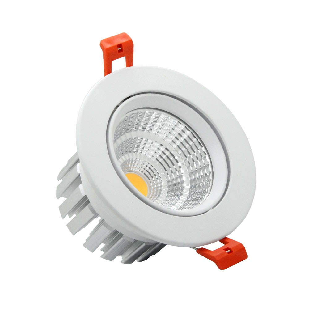 DBF Super Bright LED COB Recessed Downlight Dimmable 6W 9W 12W Angle Adjust Ceiling Spot Light Home Lighting 3000K/4000K/6000K
