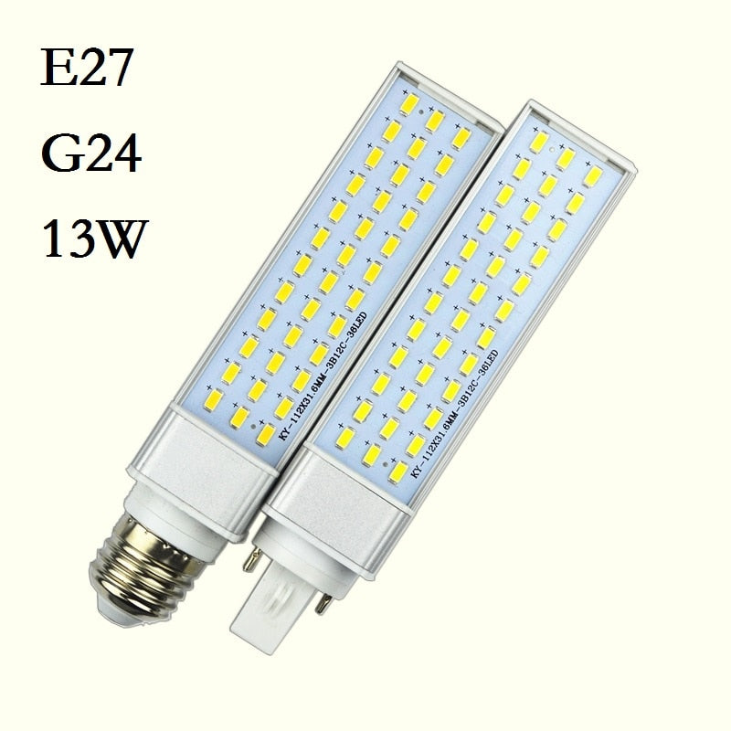 LED Lampada G24 E27 9W 11W 13W 15W 18W 30W downlight 85V-265V/AC Horizontal Plug lamp SMD5730 Bombillas led Corn Bulb Spot light