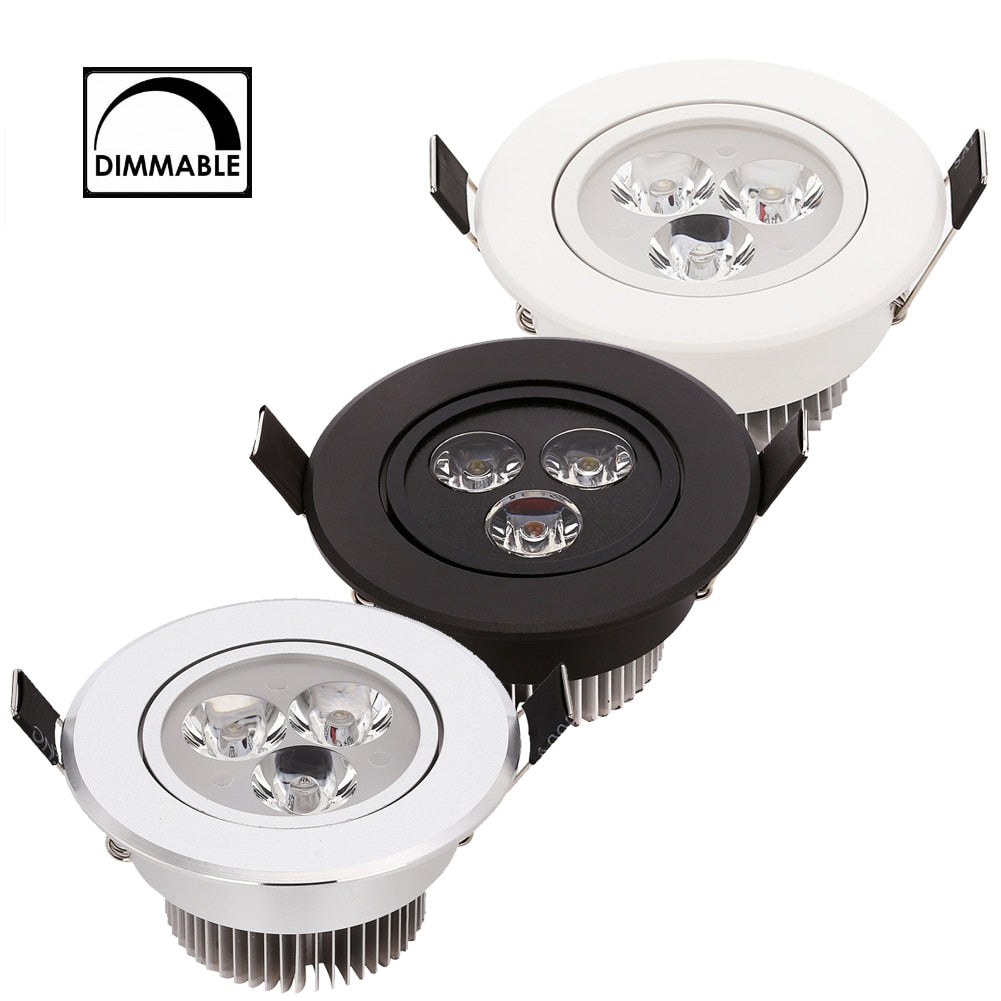 Dimmable LED Downlight 3W 4W 5W Spot LED AC110V 220V Sandy Silver White Black Body House Natural Daylight Warm Pure White